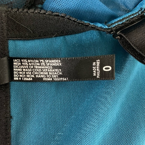 Torrid Ruched Lace Corset Bustier Top Garter Belt Straps Women’s 0/12 Blue Black - Picture 14 of 16